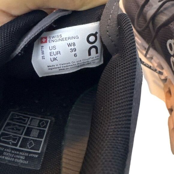 On Cloud Womens Running Shoes W8 EUR39 UK6 Gray & Black - Picture 7 of 7